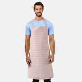 Gingham patroon in roze en pastelperzik schort (Gedragen)