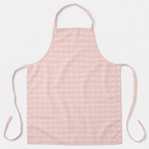 Gingham patroon in roze en pastelperzik schort