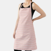 Gingham patroon in roze en pastelperzik schort (Insitu)