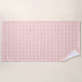 Gingham patroon in roze en pastelperzik strandlaken (Voorkant)