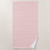 Gingham patroon in roze en pastelperzik strandlaken (Voorkant)