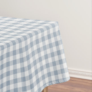 Gingham patroon kust geruit wit gedempt blauw tafelkleed