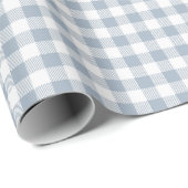 Gingham patroon kust geruit wit gedempte blauwe cadeaupapier (Rol Hoek)