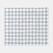 Gingham patroon kust geruit wit gedempte blauwe fleece deken (Voorkant (Horizontaal))