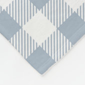 Gingham patroon kust geruit wit gedempte blauwe fleece deken (Hoek)