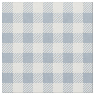 Gingham patroon kust geruit wit gedempte blauwe stof