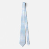 Gingham patroon Lichtblauw en Wit Stropdas (Voorkant)