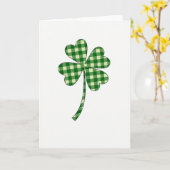 Gingham patroon Lucky Clover kaart (Gele Bloem)