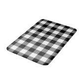 Gingham-patroon met zwarte & witte controle badmat (Gekanteld)