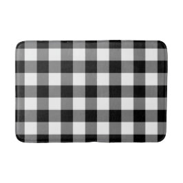 Gingham-patroon met zwarte & witte controle badmat
