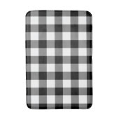 Gingham-patroon met zwarte & witte controle badmat (Voorkant Verticaal)
