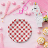 Gingham patroon, picknick, BBQ papieren bord (Feest)