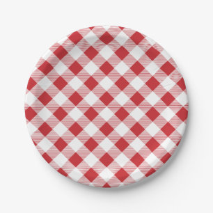 Gingham patroon, picknick, BBQ papieren bord