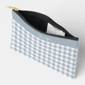 Gingham Patroon Plaid Preppy Rut Groen Wit Naam Etui (Open)