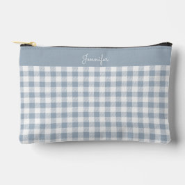 Gingham Patroon Plaid Preppy Rut Groen Wit Naam Etui