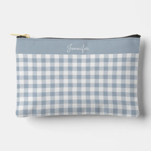 Gingham Patroon Plaid Preppy Rut Groen Wit Naam Etui