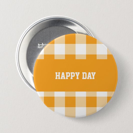 Gingham-patroon Ronde Button 7,6 Cm (Voorkant /achterkant)