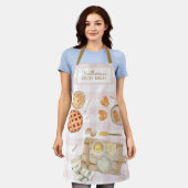 Gingham Patroon Waterverf Gebak Bakken Bakkerij Schort (Gedragen)