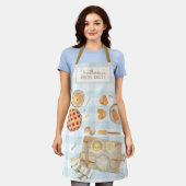 Gingham Patroon Waterverf Gebak Bakken Bakkerij Schort (Gedragen)