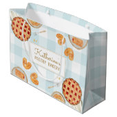 Gingham Patroon Waterverf Gebak Bakkerij Groot Cadeauzakje (Achterkant Gekanteld)