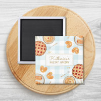 Gingham Patroon Waterverf Gebak Bakkerij 