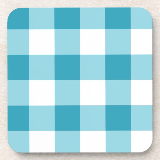 Gingham Pattern Bier Onderzetter (Voorkant)