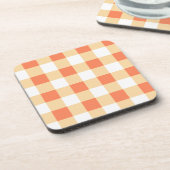 Gingham Pattern Bier Onderzetter (Linkerzijde)