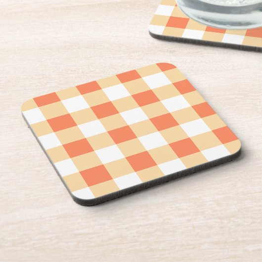 Gingham Pattern Bier Onderzetter (Linkerzijde)
