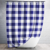 Gingham Pattern Blue en White gecontroleerd Douchegordijn