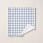 Gingham Pattern Coastal Checkered White Muted Blue Bad Handdoek (Wasdoekje)