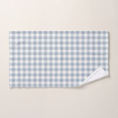 Gingham Pattern Coastal Checkered White Muted Blue Bad Handdoek (Handdoek)