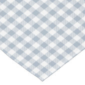 Gingham Pattern Coastal Checkered White Muted Blue Korte Tafelloper (Hoek)