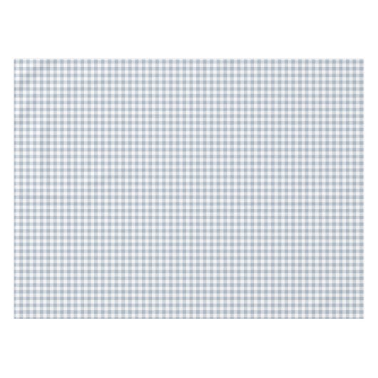 Gingham Pattern Coastal Checkered White Muted Blue Tafelkleed (Voorkant (Horizontaal))