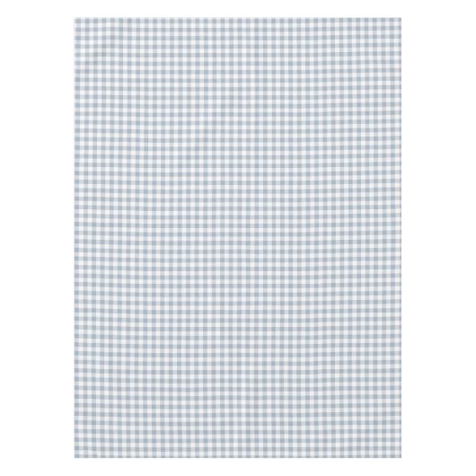 Gingham Pattern Coastal Checkered White Muted Blue Tafelkleed (Voorkant)
