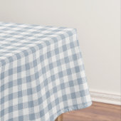 Gingham Pattern Coastal Checkered White Muted Blue Tafelkleed (Voorbeeld)