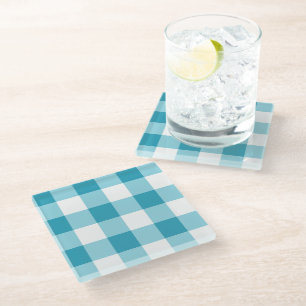 Gingham Pattern Glazen Onderzetter