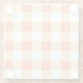 Gingham Pattern Glazen Onderzetter (Achterkant)
