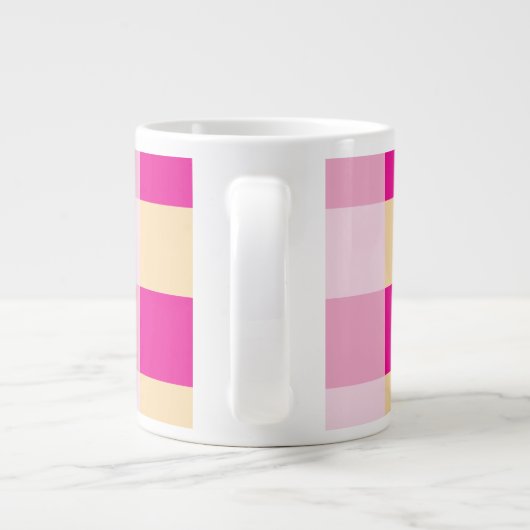 Gingham Pattern Grote Koffiekop (Achterkant)