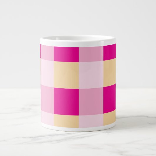 Gingham Pattern Grote Koffiekop (Voorkant)