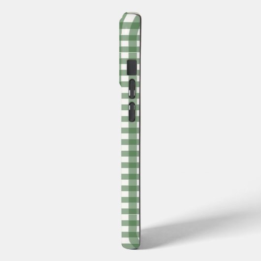 Gingham Pattern in Green with Name Case-Mate iPhone Case (Achterkant / Links)