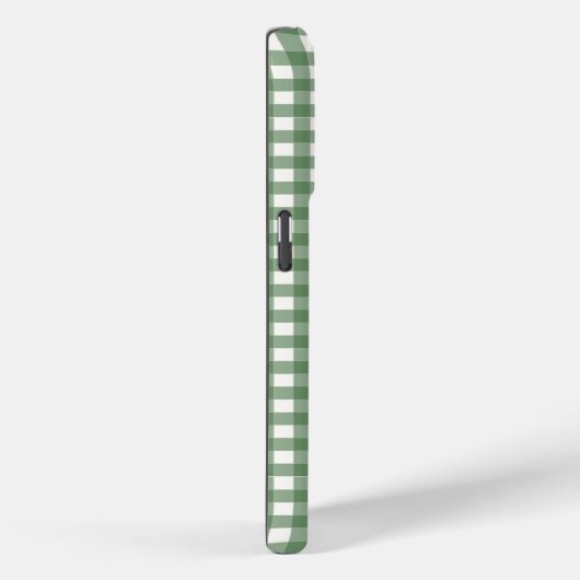 Gingham Pattern in Green with Name Case-Mate iPhone Case (Achterkant / Rechts)