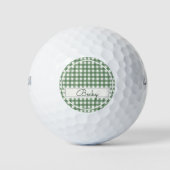 Gingham Pattern in Green with Name Golfballen (Voorkant)