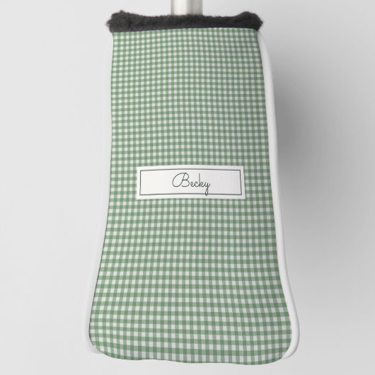 Gingham Pattern in Green with Name Golfheadcover (Draai 90)