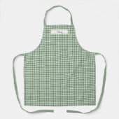 Gingham Pattern in Green with Name Schort (Voorkant)