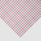 Gingham Pattern in Pink, Red, Green and Turquoise Tissuepapier (Detail)