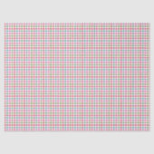 Gingham Pattern in Pink, Red, Green and Turquoise Tissuepapier (Voorkant)
