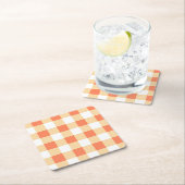 Gingham Pattern Kartonnen Onderzetters (Insitu)