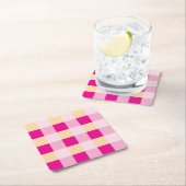 Gingham Pattern Kartonnen Onderzetters (Insitu)