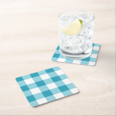 Gingham Pattern Kartonnen Onderzetters (Insitu)