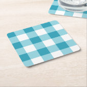 Gingham Pattern Kartonnen Onderzetters (Schuin)